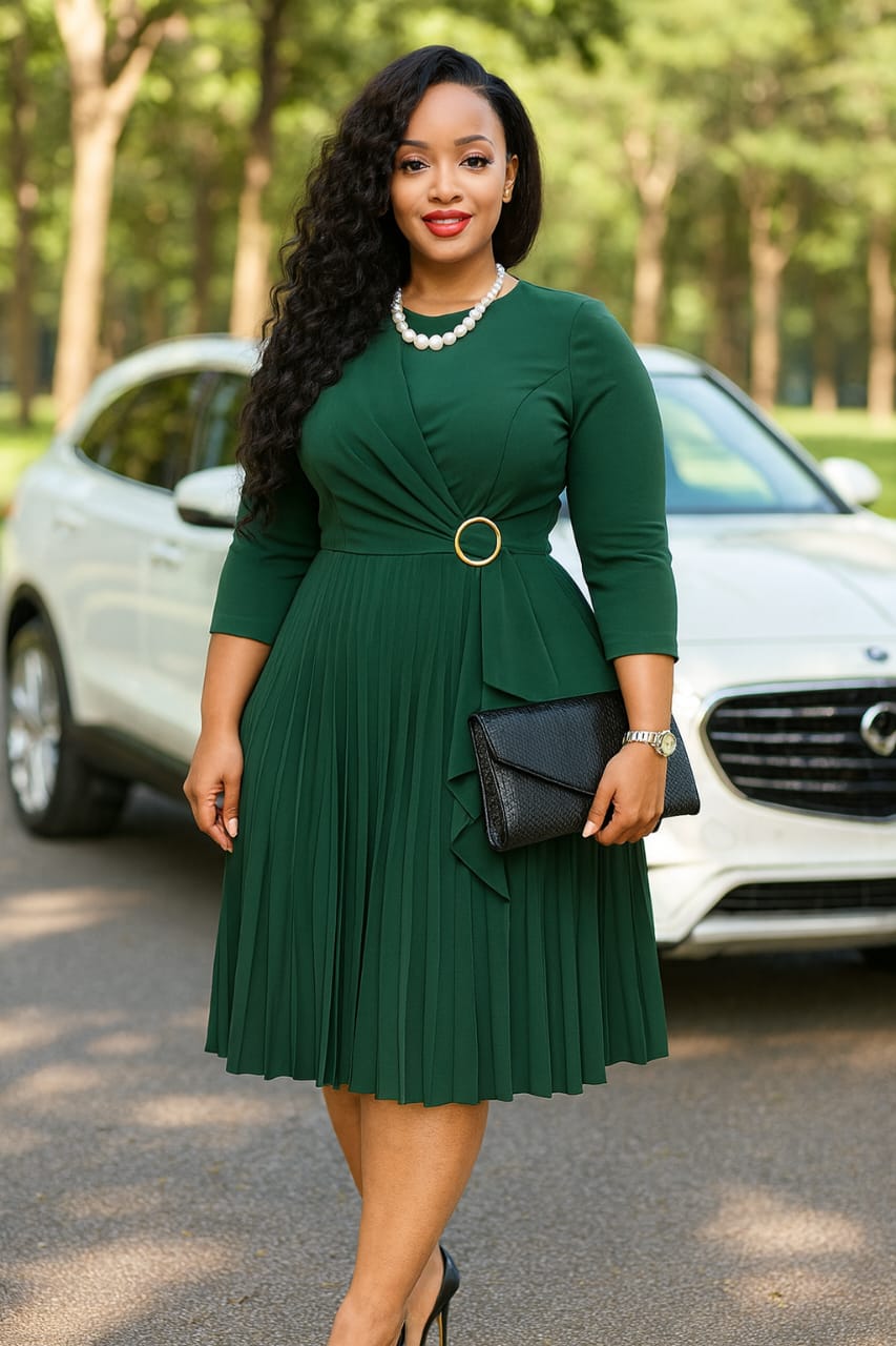  pleated midi dress 